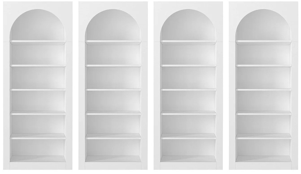 Zestaw 4 biblioteczek z 6 wnękami - Biały - CYMORA