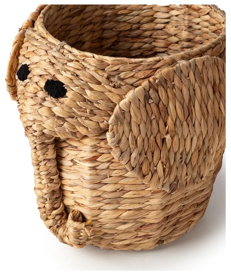 Dziecięcy kosz na zabawki z hiacyntu wodnego w naturalnym kolorze ø 30x35 cm Elephant – Compactor