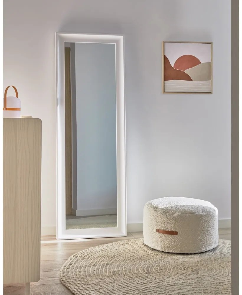 Biały puf Kave Home Adara, ø 50 cm