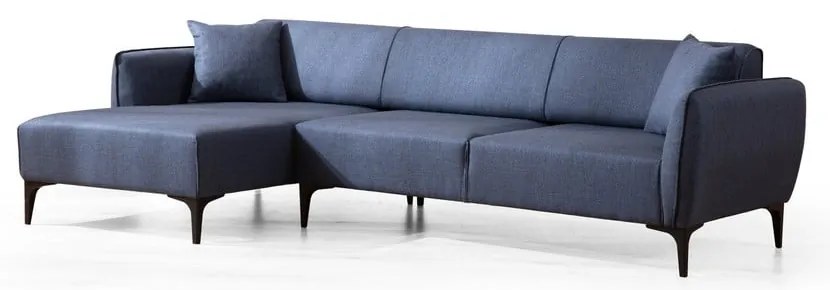 Niebieska sofa narożna Belissimo, lewy narożnik – Balcab Home