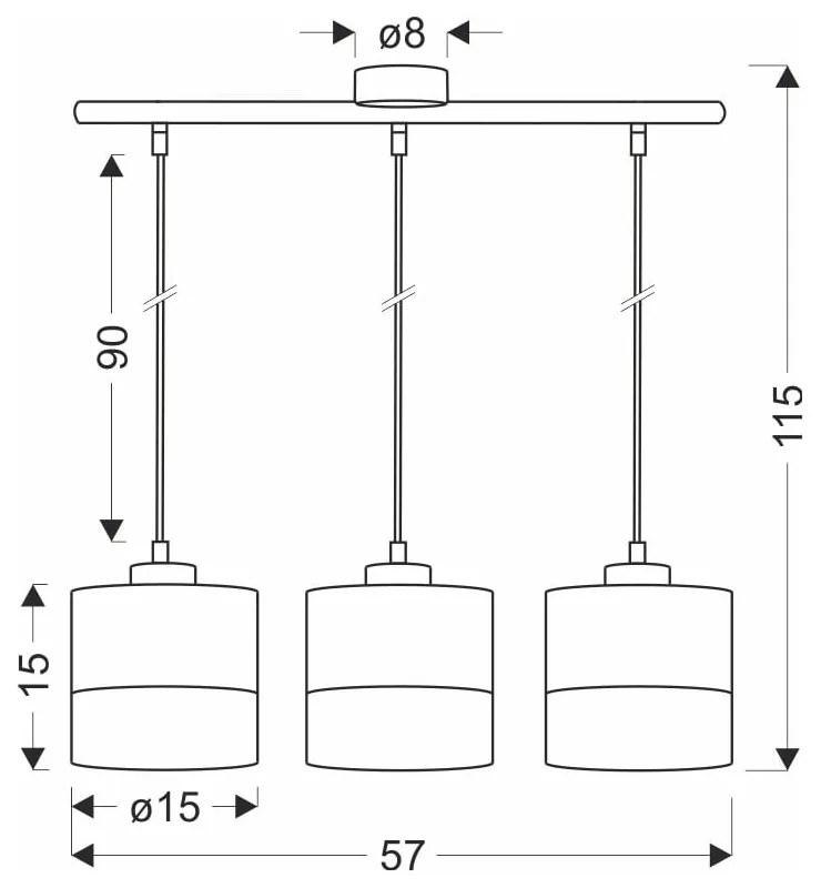 Czarna lampa wisząca z tekstylnym kloszem ø 15 cm Porto – Candellux Lighting