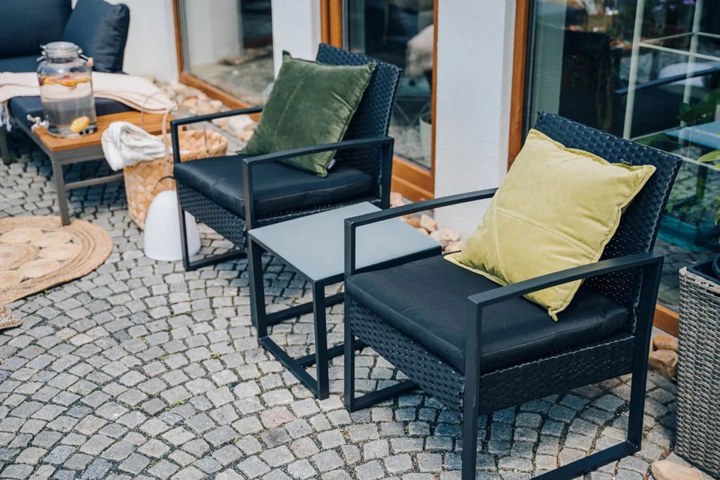 Czarny zestaw ogrodowy JARDINES