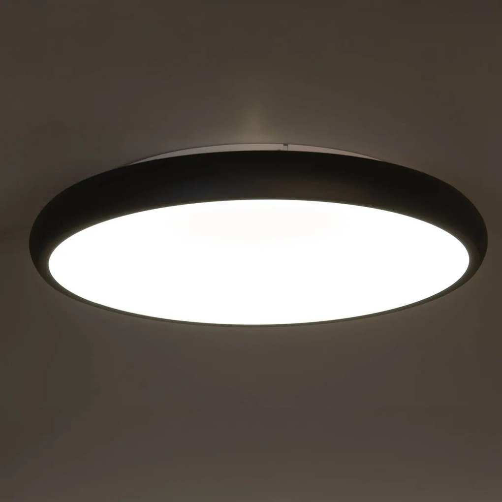 Nowoczesna lampa sufitowa czarna 60 cm z wbudowanym ściemnianym LED - Cardona Nowoczesny Oswietlenie wewnetrzne