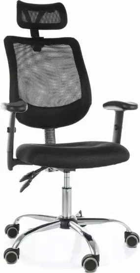Czarny fotel biurowy FLEXISEAT Q-118RC