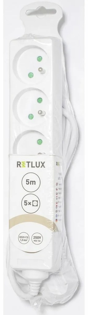 Retlux RPC 14 Przedłużacz, 5 gniazdek, 5 m