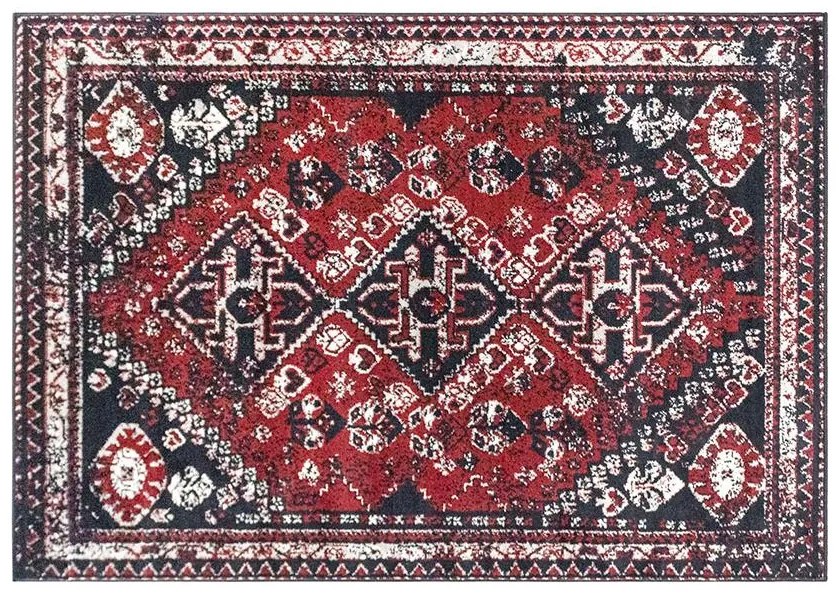 Dywan orientalny SYLHET – 200 × 290 cm – kolor czerwony i czarny