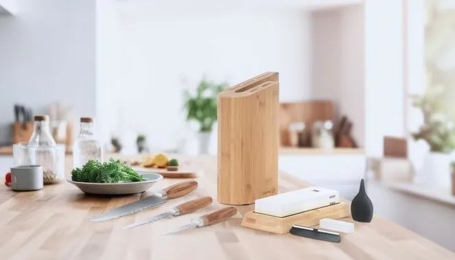 Blok na noże G21 Gourmet, bambusowy na 5 noży