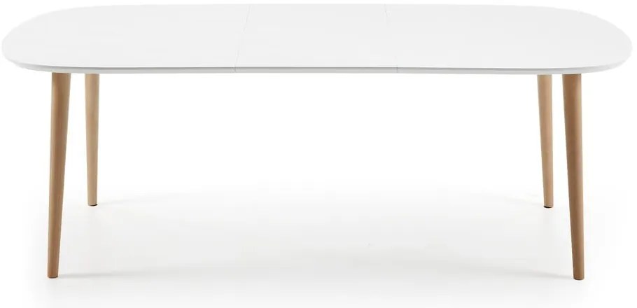 Biały rozkładany stół z białym blatem 100x160 cm Oqui – Kave Home