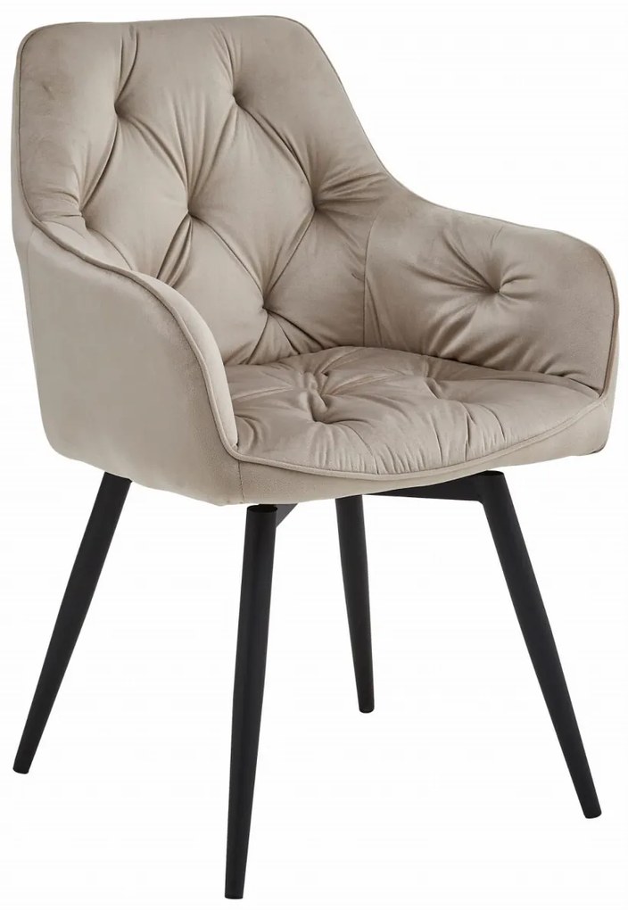 Obrotowe krzesło do jadalni JORK360 VELVET, beżowe