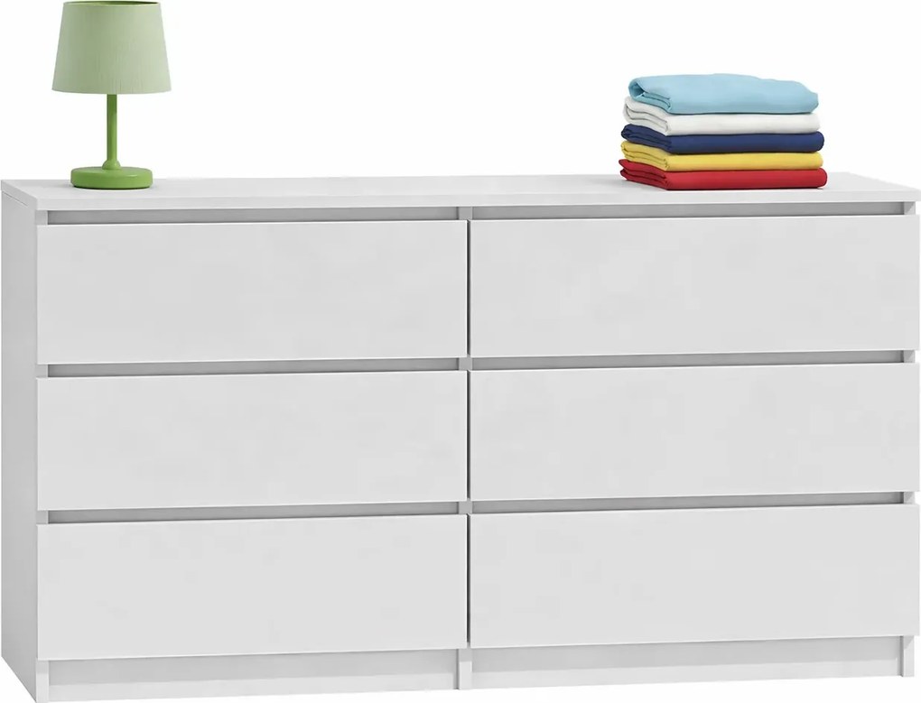 Biała Komoda Z 6 Szufladami G3-P74