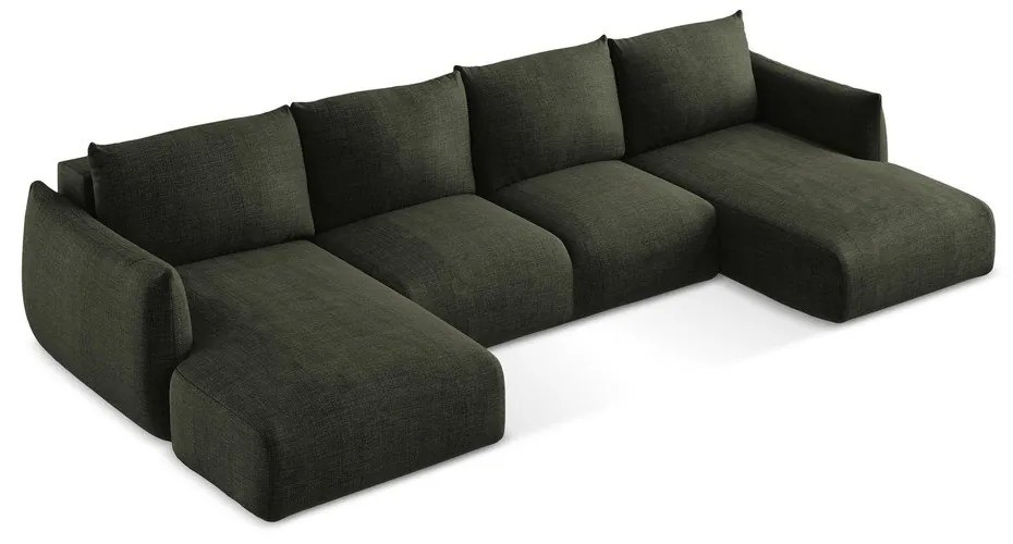 Zielony rozkładany narożnik (w kształcie litery U) Leila – Makamii