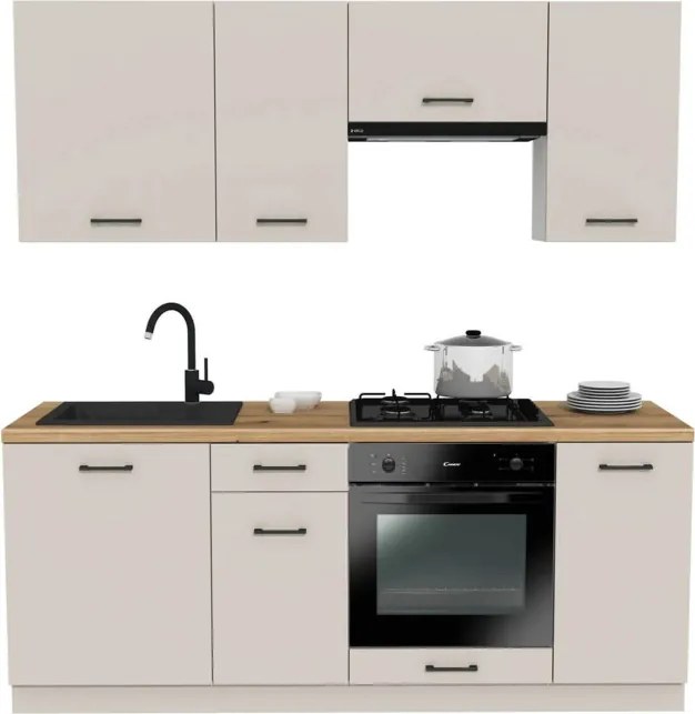 Zestaw Mebli Kuchennych MODERN 200 cm Kaszmir/Biały Nowoczesny