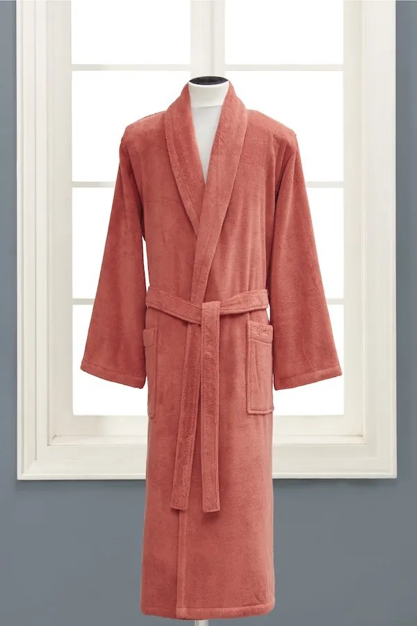 Unisex szlafrok MICRO COTTON w ozdobnym opakowaniu + kapcie Biały L + kapcie (42/44) + w pudełku