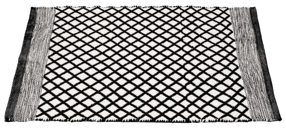 Czarno-biały dywanik łazienkowy z plastiku z recyklingu 50x80 cm Tara – Wenko