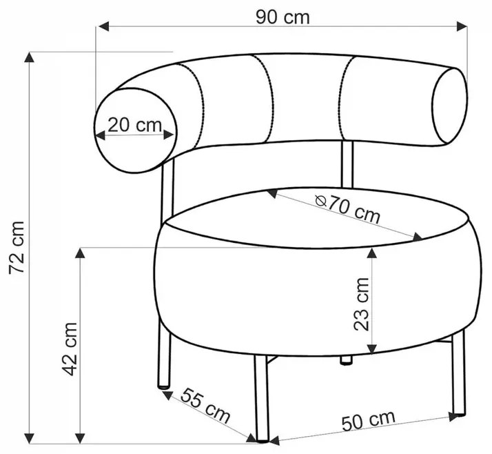 Cynamonowy designerski fotel wypoczynkowy W3-C61