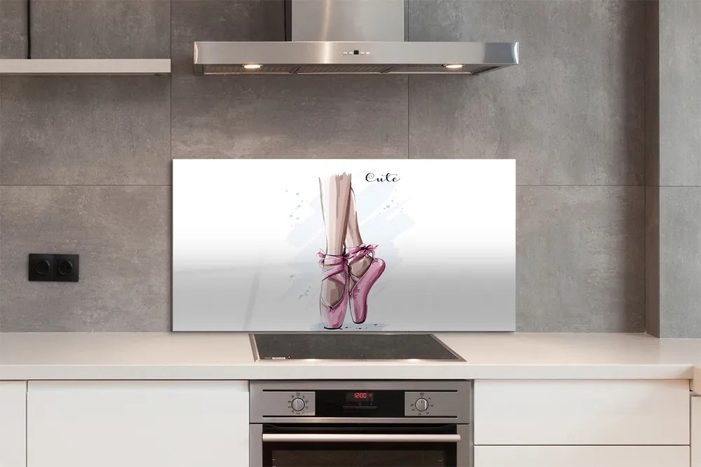 Panel szklany do Kuchni Różowe Pointy Baletowe