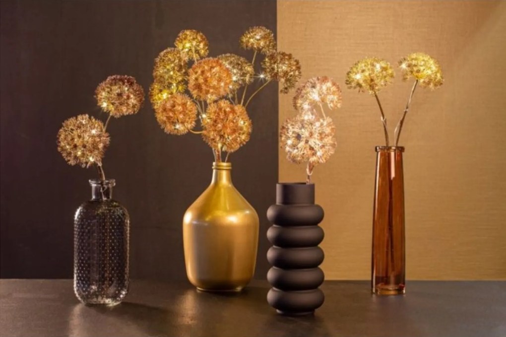 Oświetlenie LED gałązka dekoracyjna HERACLEUM 70 cm, brąz
