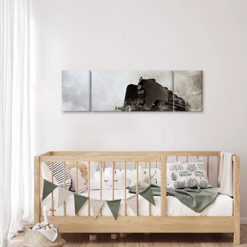 Obraz - Pociąg we mgle (170x50 cm)