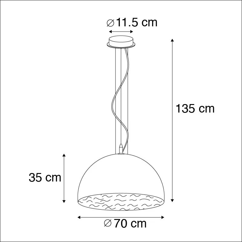 Nowoczesna lampa wisząca biała 70 cm - Magna Nowoczesny Oswietlenie wewnetrzne