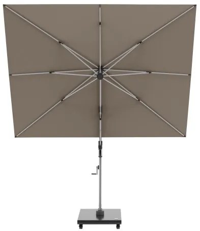 KNIRPS 320 x 320 cm - luksusowy wahadłowy parasol ogrodowy z drążkiem bocznym : Kolor parasola Knirps - Brązowy