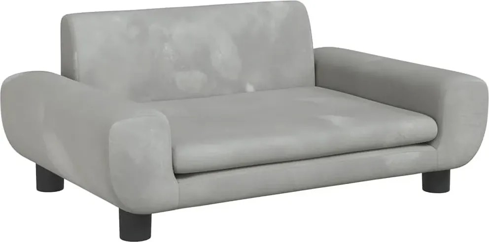 Dziecięca aksamitna sofa dziecięca jasnoszara B8-L85