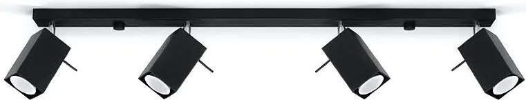 Plafony nowoczesny Briow, stal - 4 źródło światła 4000K - L.80 x H.16 cm - czarny