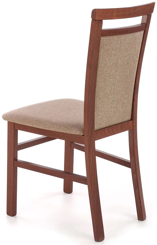 Klasyczne krzesło tapicerowane ciemny orzech + jasny brąz - Kensa 5X