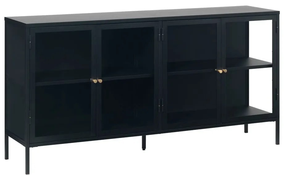 Czarna metalowa witryna 170x85 cm Carmel – Unique Furniture