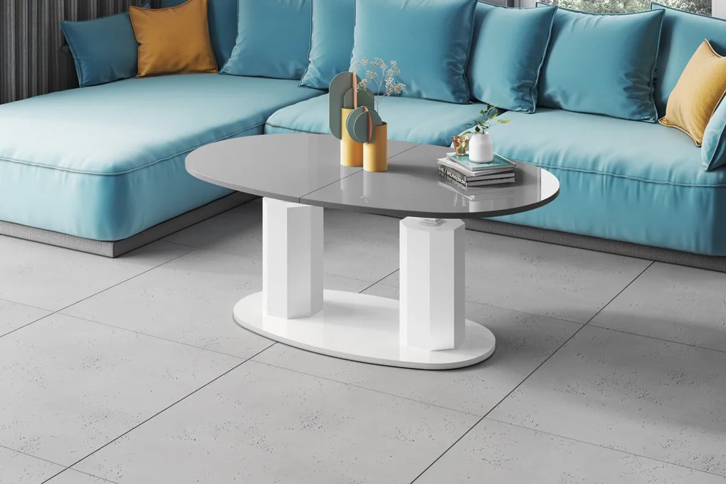 Rozkładany i podnoszony ławostół Barletta w wysokim połysku