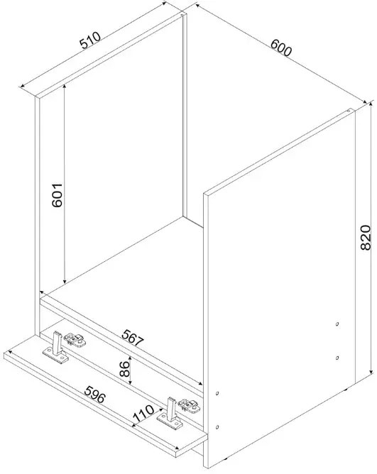 Szafka kuchenna pod piekarnik biały + dąb artisan W6-F57