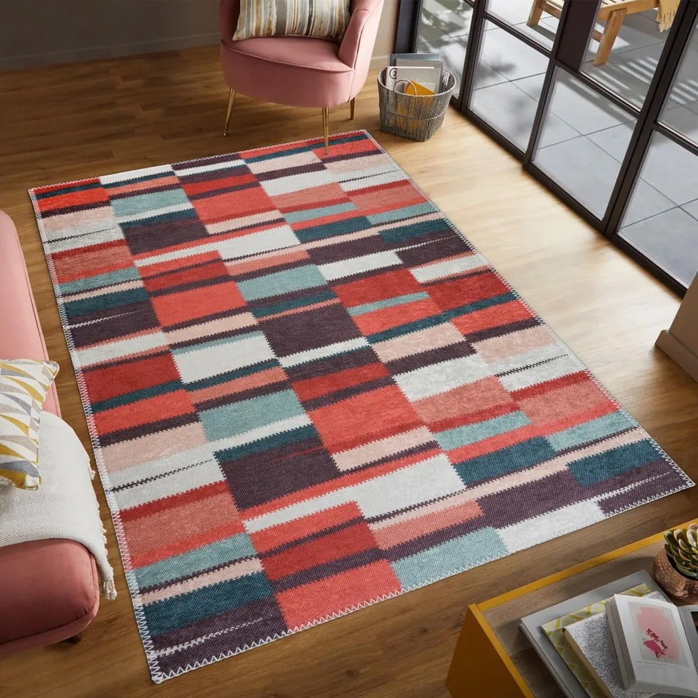 Czerwony dywan odpowiedni do prania 160x230 cm Blocks of Fun – Vitaus
