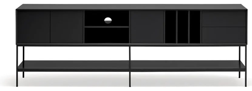 Czarna szafka pod TV 220x74x45 cm Platt – Teulat