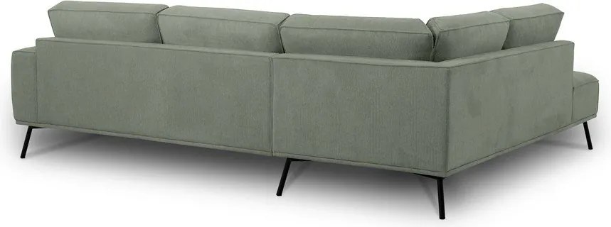 Zielony narożnik z tkaniny szenilowej (lewostronny/w kształcie litery L) Amsterdam – Scandic