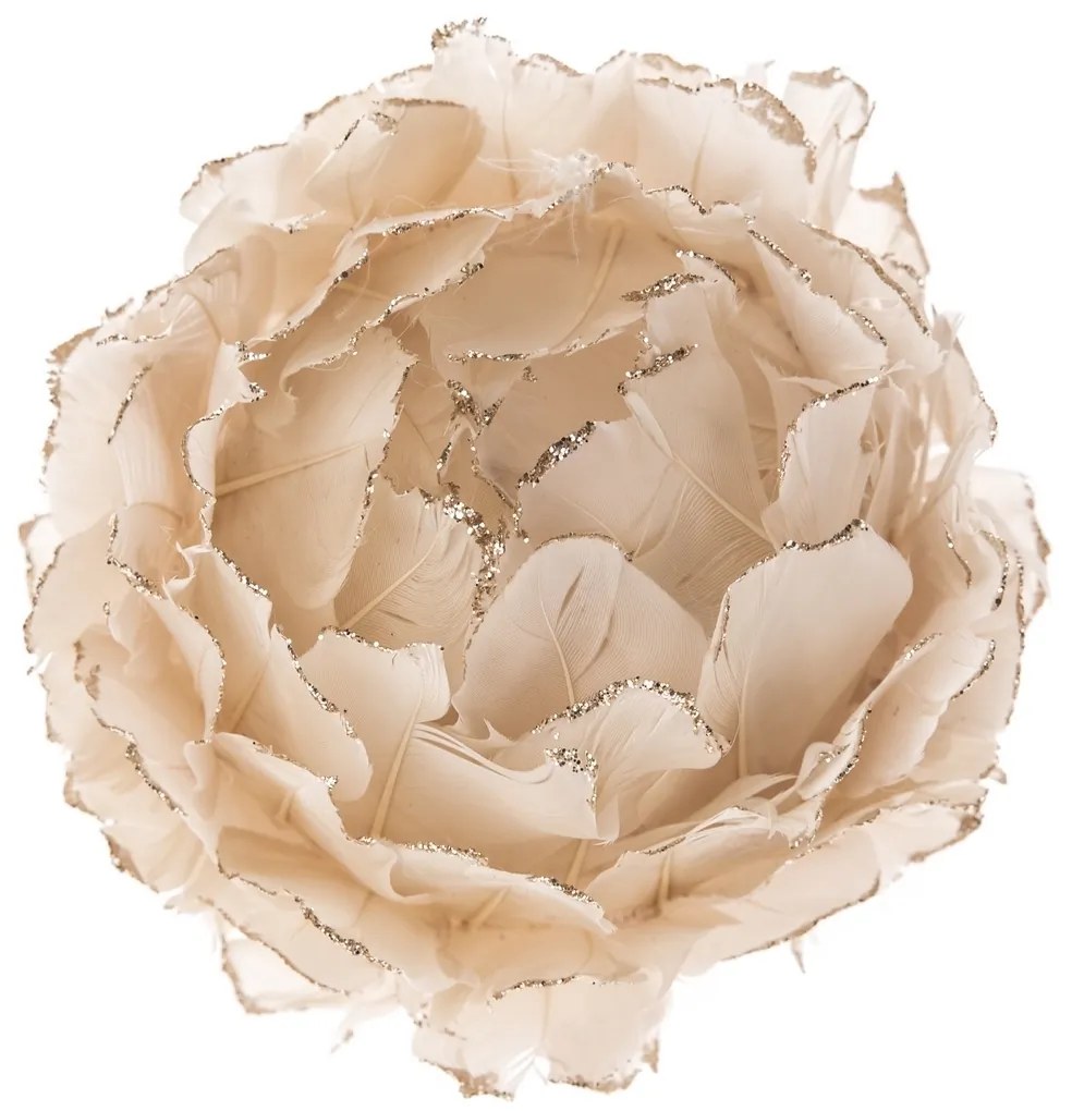 Zawieszka kwiatowa z piór różowa, 8 cm