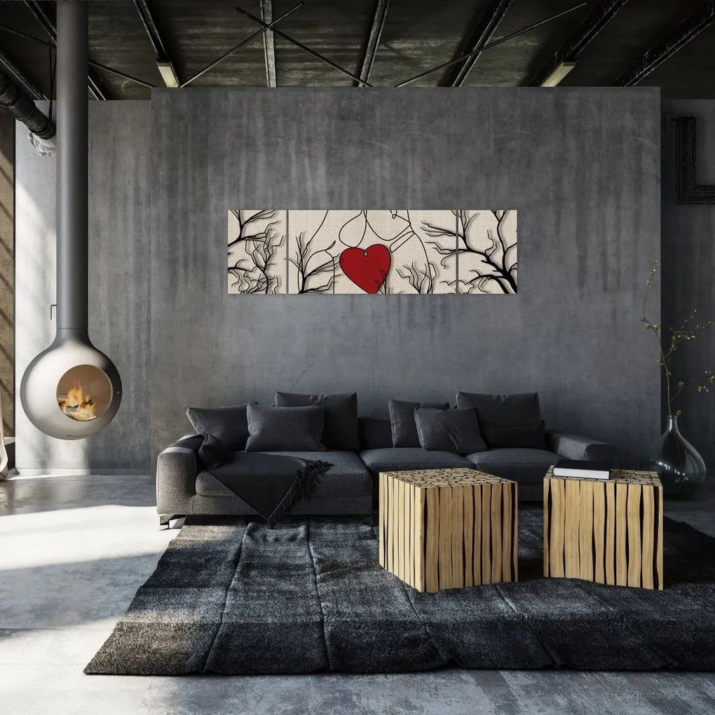 Obraz - Zakochana para (170x50 cm)