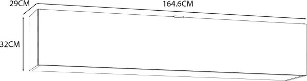 Szafka wisząca Poole 131, szerokość 165 cm, kolor biały