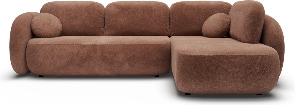 Masseno Narożnik AMICO z funkcją spania i pojemnikiem na pościel Narozniki L, Rozkładana sofa - Brązowy, EGON 44