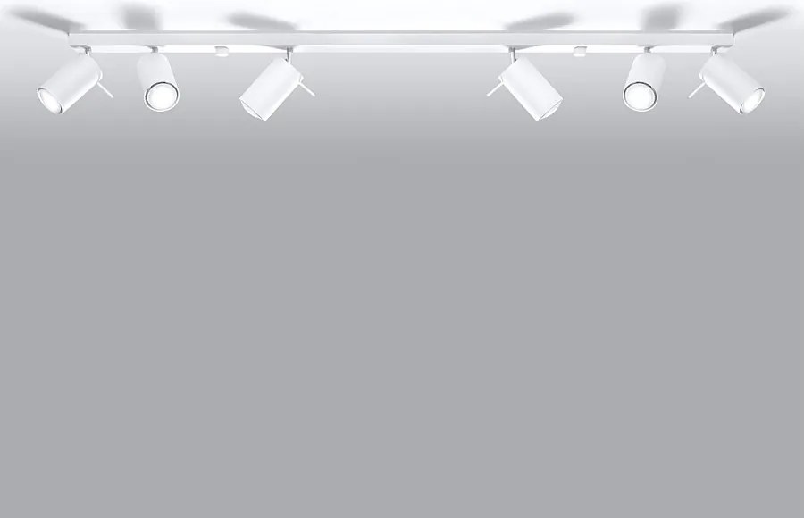 Plafony nowoczesny Briix, stal - 6 źródło światła 4000K - L.118 x H.16 cm - biały