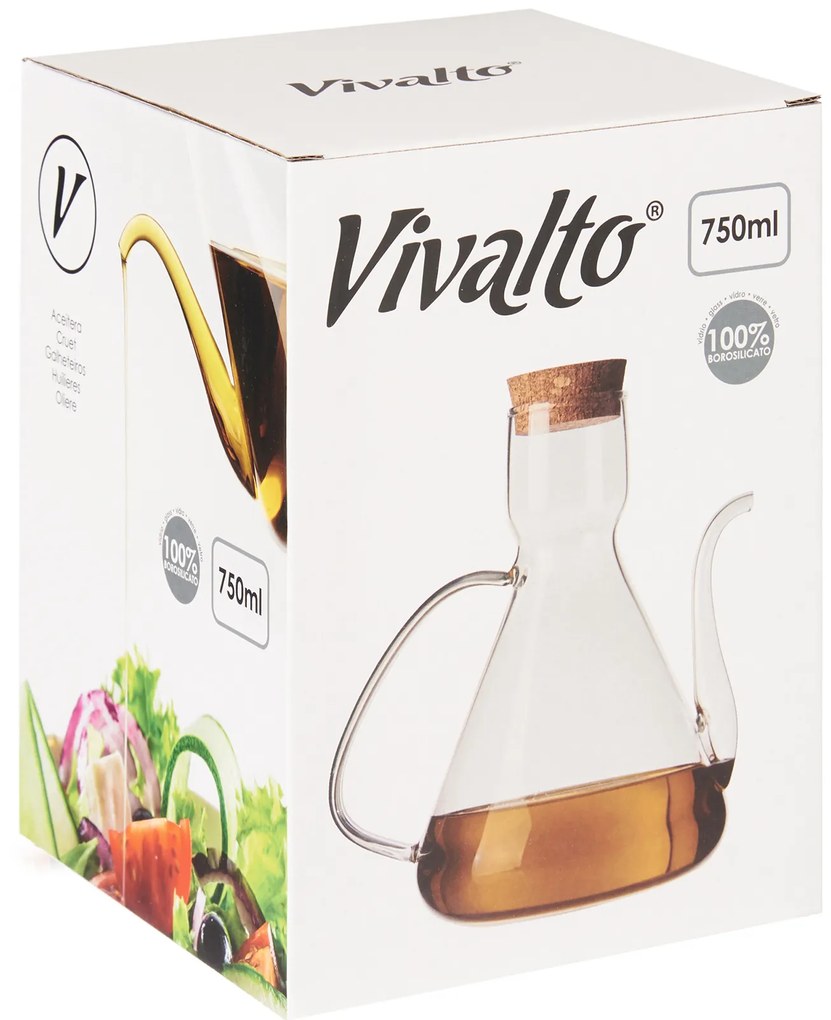 Butelka na oliwę z korkiem VIVAD, 750 ml
