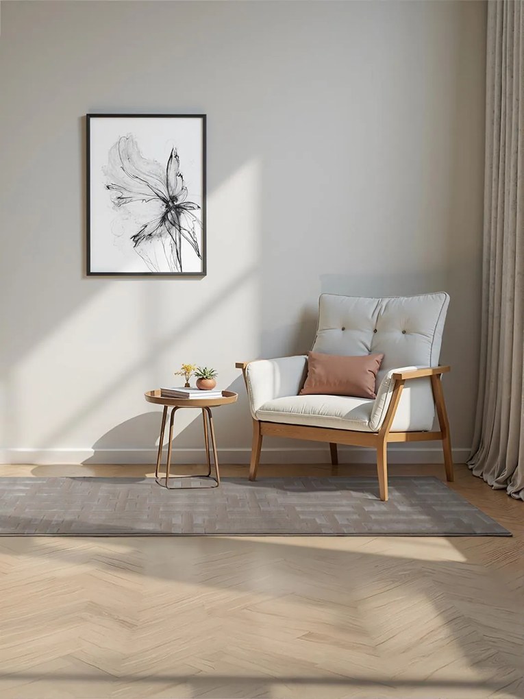Dywan nowoczesny Perles Geometria beżowy 80 cm x 240 cm