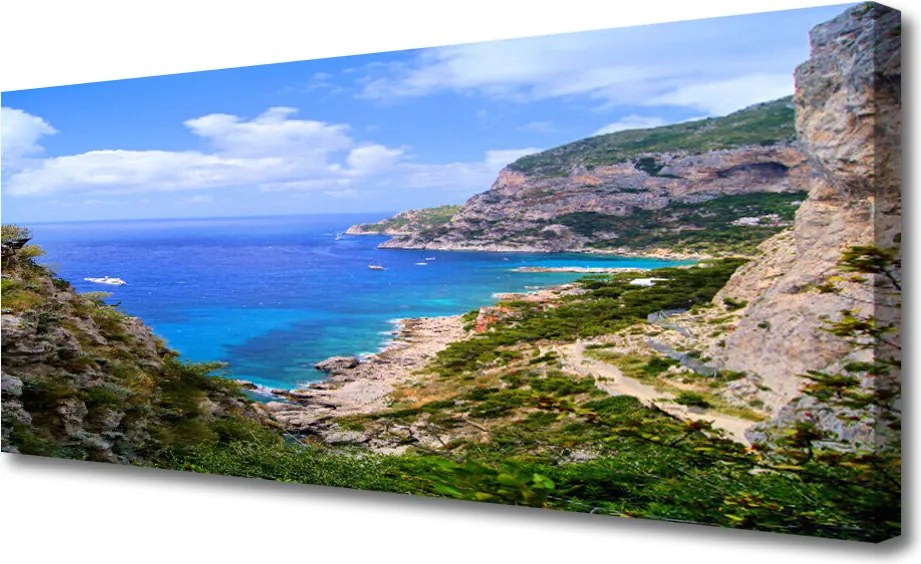 Obraz canvas na ścianę Rajska Plaża u Podnóża Gór