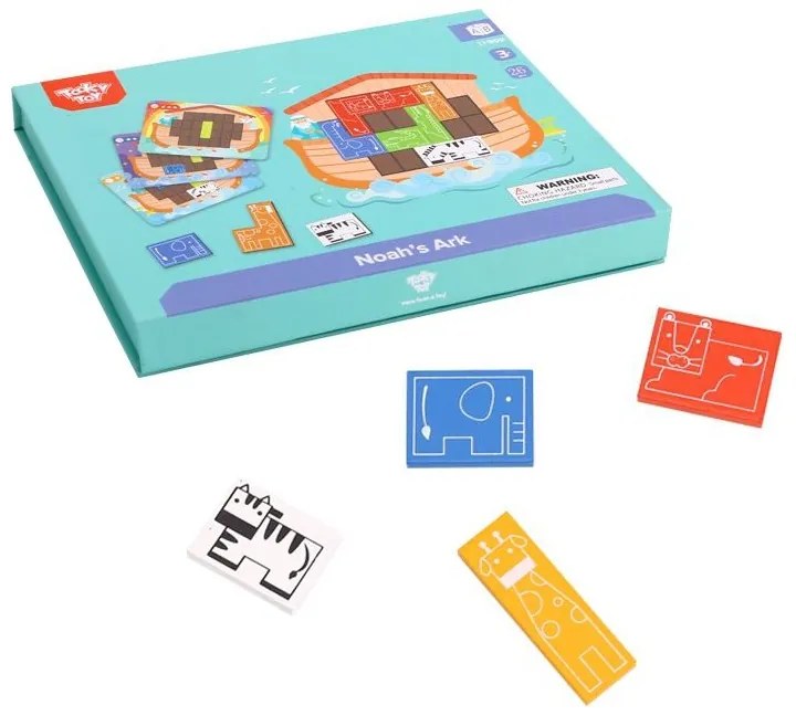 Tooky toy układanka magnetyczna montessori logiczna puzzle tetris arka noego 26 el.