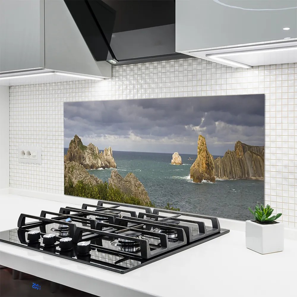 Panel Kuchenny Fale Rozbijające Się O Skały