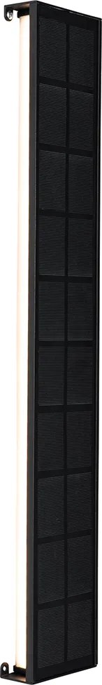 Lampa ścienna zewnętrzna czarna 60 cm z wbudowanym LEDem 4-stopniowym ściemniaczem z panelem słonecznym - Serena