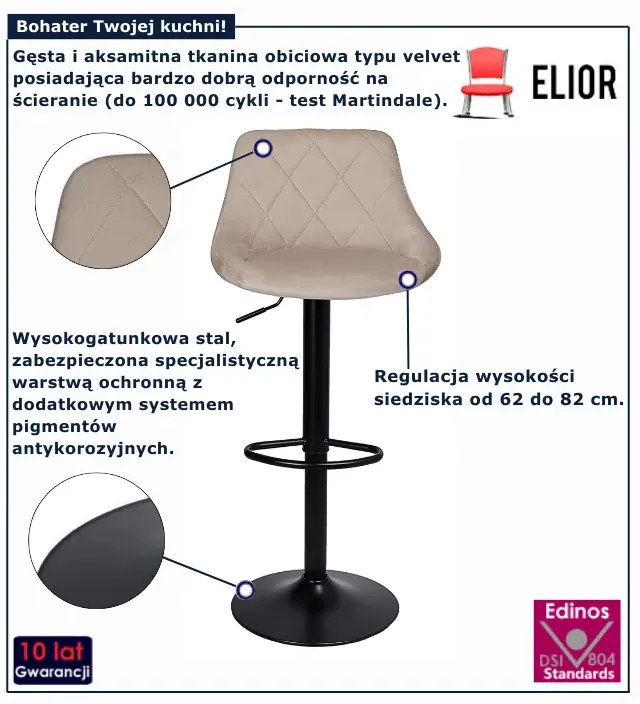 Beżowy tapicerowany hoker kuchenny K5-D62