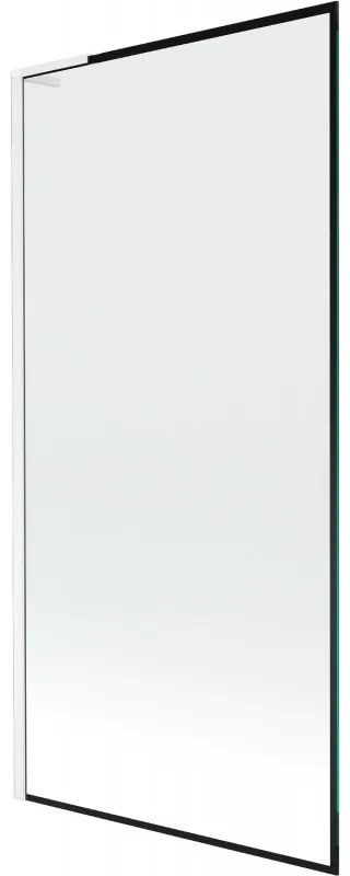 Mexen Next L parawan nawannowy 1-skrzydłowy 90 x 150 cm, czarna ramka, biały - 895-090-000-03-70-20