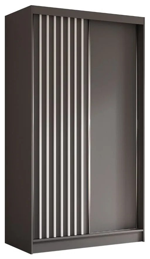 Szafa przesuwna - Lamel 120 cm, szary mat