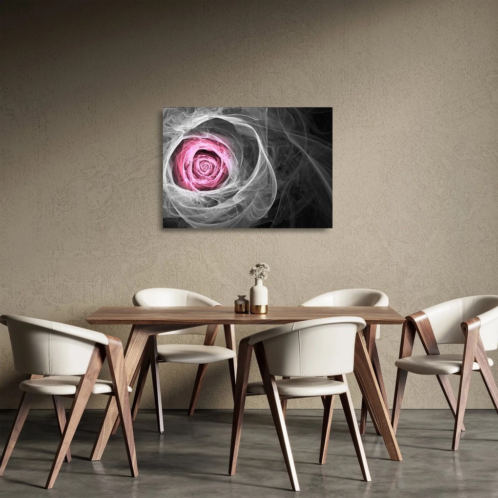 Obraz na szkle - Róż abstrakcyjny, fuksja (70x50 cm)