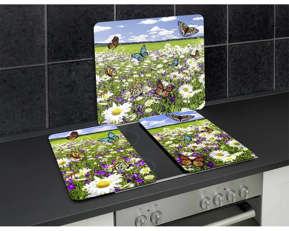 Płyty ochronne na kuchenkę ze szkła hartowanego zestaw 2 szt. 52x30 cm Summer Meadow – Maximex