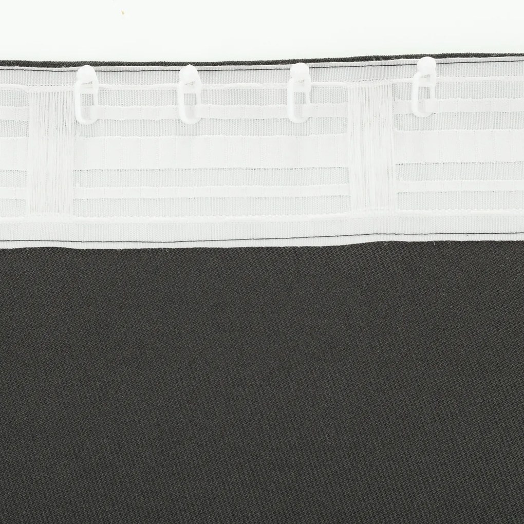 Zasłona BASIC na taśmie marszczącej 140x260cm czarny szenil 1 szt.